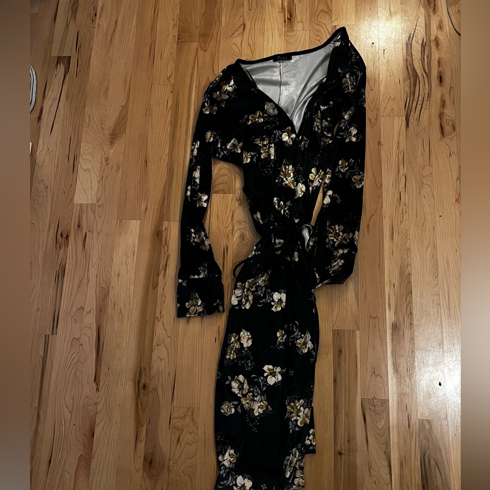 LCW midi wrap velvet dress